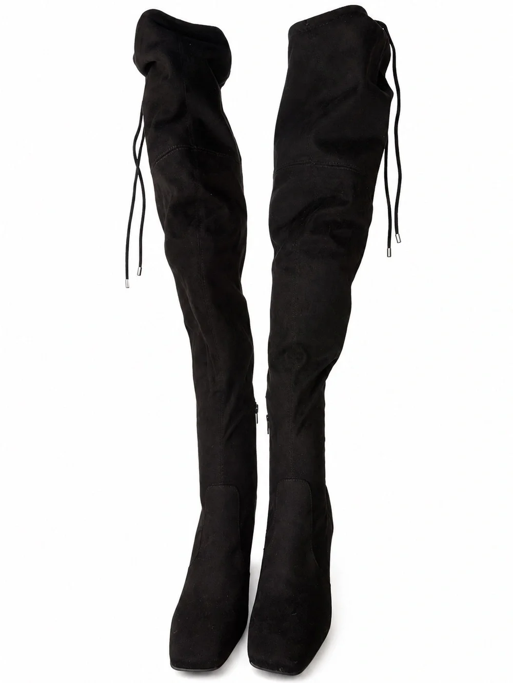 Unisa Black Over The Knee Stretch Boots Block Heel Size 10 Black Boots